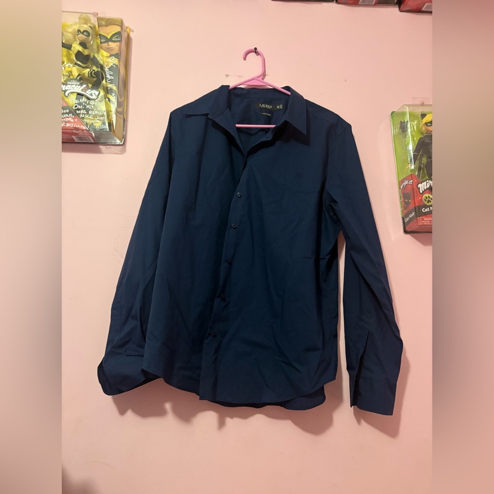 ⭐️ Ralph Lauren Dark Navy Button-Up Dress Shirt